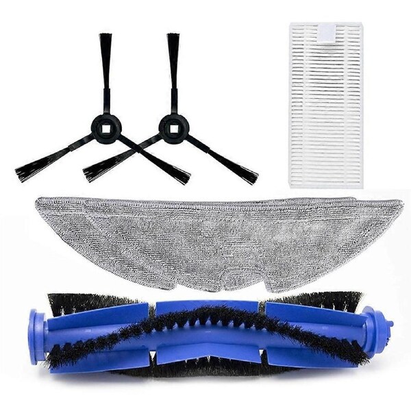 6PCS Main Brush Side Brush Set for Airrobo T9 / Eufy L35+ Sweep Floor Robot Vacuum Cleaner Replacement Parts