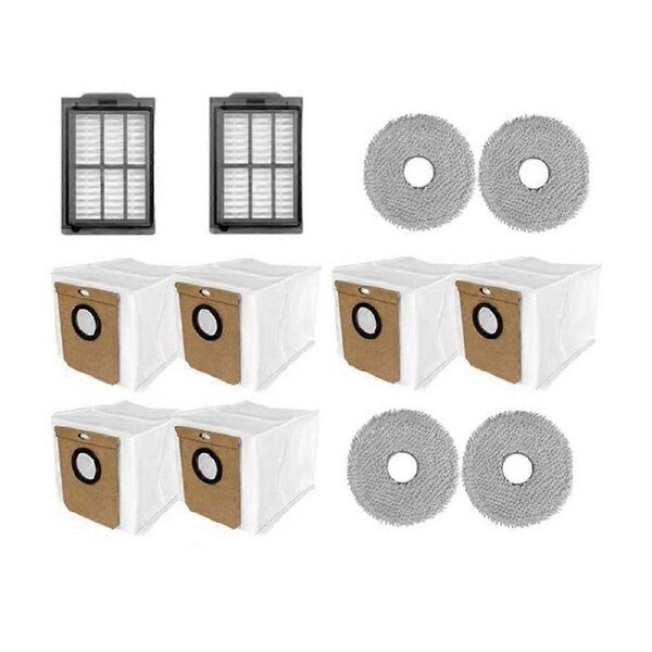 12PCS Filters Dust Bag Mop Pad Replacement Parts for Deerma Robot Vacuum X70 / Deerma DEM-X70 Vacuum Cleaner Accessories