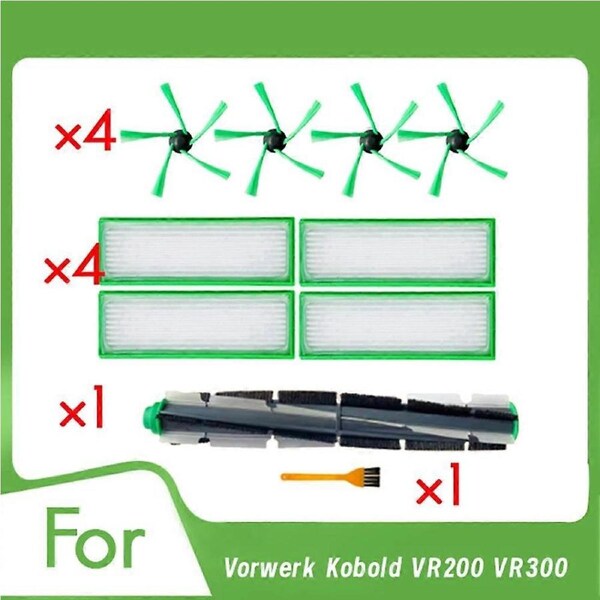 10 Pcs for Vorwerk Kobold VR200 VR300 Vacuum Cleaner Accessories Roller Side Brush HEPA Filter Ultra Durable Accessories