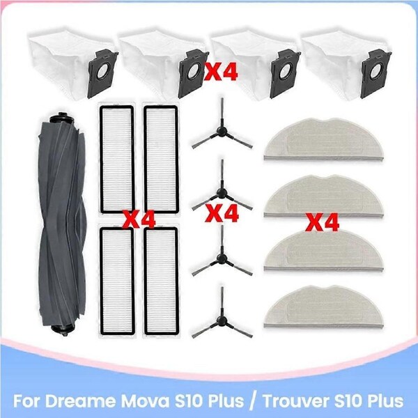 Accessories Kit for Vacuum Parts Roller Side Brush Filter Mop Cloths