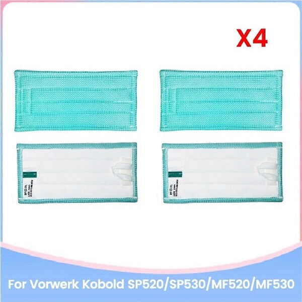 4PCS Mop Pads for Vorwerk Kobold Vacuum Cleaner Parts