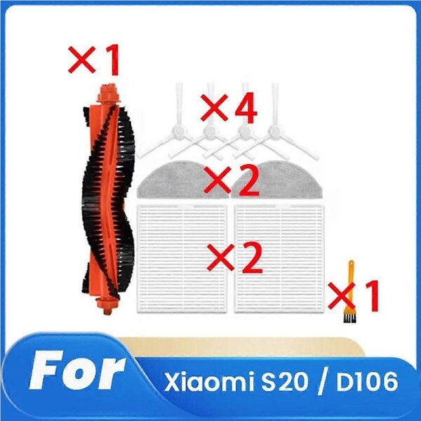 10 Pcs for Xiaomi S20 / D106 Sweeping Robot Accessories Cleaner Parts