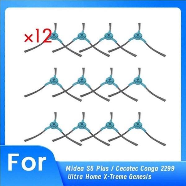 12 Pcs Side Brush for Midea S5 Plus Cleaner Parts Replacement