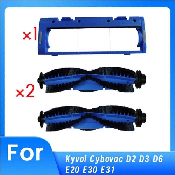 2Pcs Main Brush with 1Main Brush Cover for Kyvol Cybovac D2 D3 D6 E20
