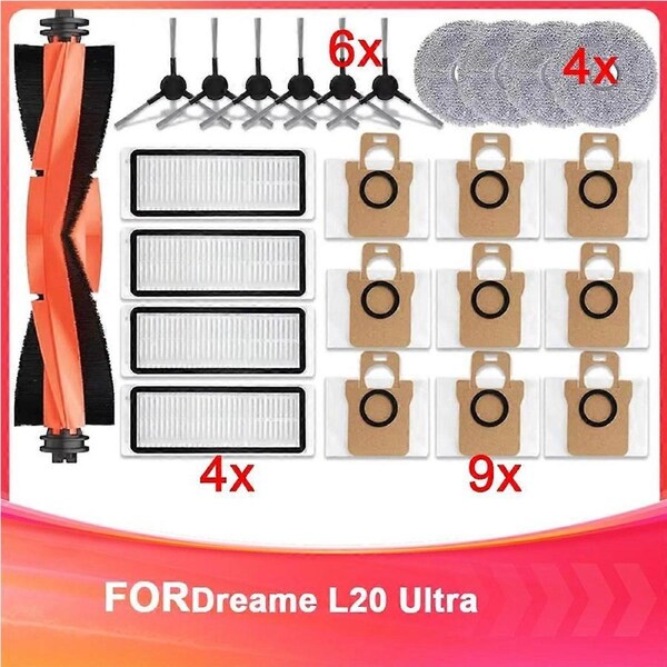 For Dreame L20 Ultra Robot Vacuum Spare Parts Main Side Brushes