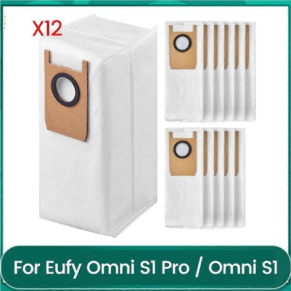 12 Pack Dust Bags for Eufy Omni S1 Pro / Omni S1 Robot Vacuum Cleaner