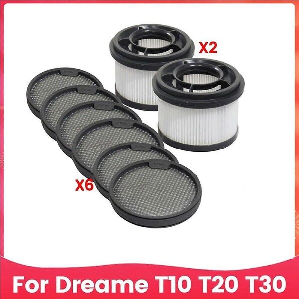 8PC Front Filter and Rear Filter Cotton Kit for Dreame Vacuum Cleaner
