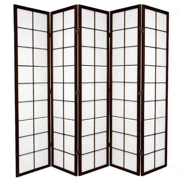 Zen Room Divider Screen Brown 5 Panel