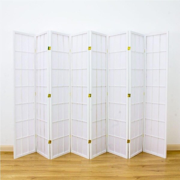 Shoji Room Divider Screen White 8 Panel
