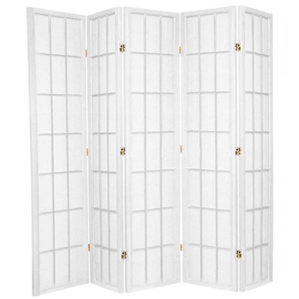 Shoji Room Divider Screen White 5 Panel