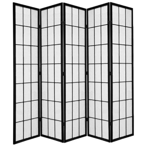 Shoji Room Divider Screen Black 5 Panel