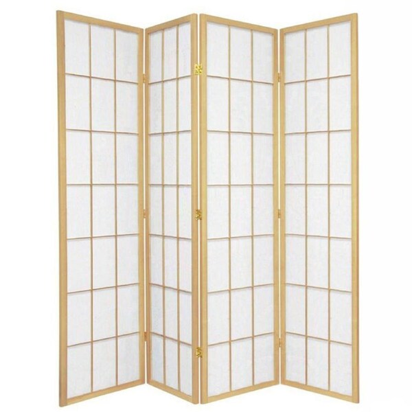 Shoji Room Divider Screen Natural 4 Panel