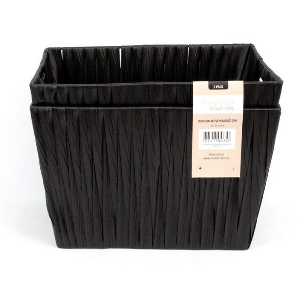 Hudson Storage Basket Black - Set of 2