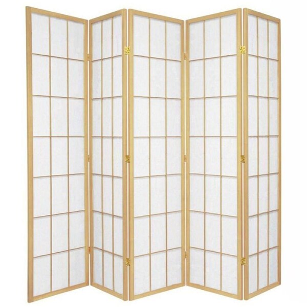 Shoji Room Divider Screen Natural 5 Panel