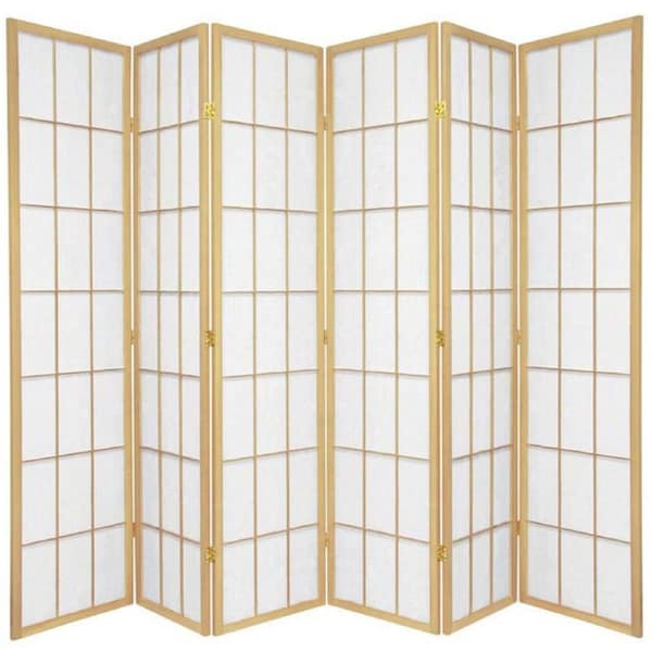 Shoji Room Divider Screen Natural 6 Panel