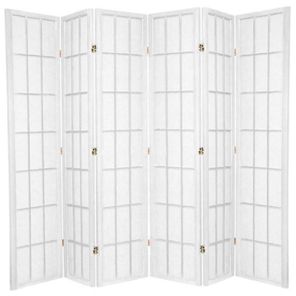 Shoji Room Divider Screen White 6 Panel