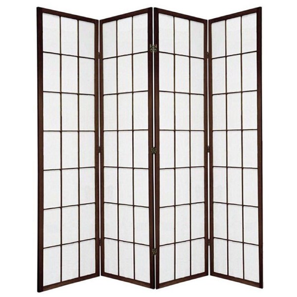 Shoji Room Divider Screen Brown 4 Panel