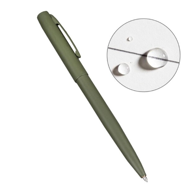 Rite In The Rain All Weather Metal Clicker Pen w/Clip Refillable - Olive Drab Green - Black Ink