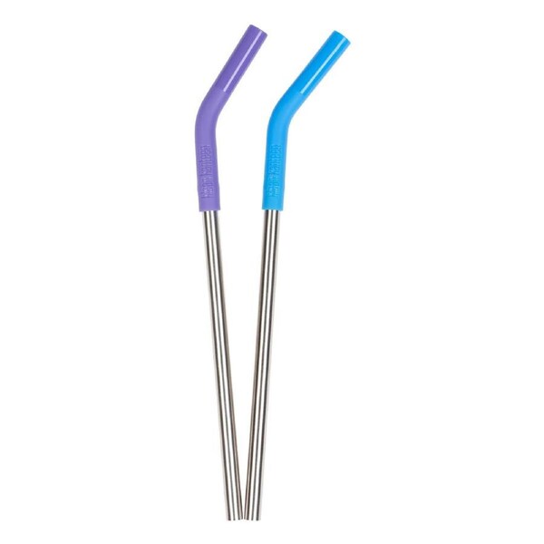 Straw 2 Pack - 8mm multi color/brushed stainless