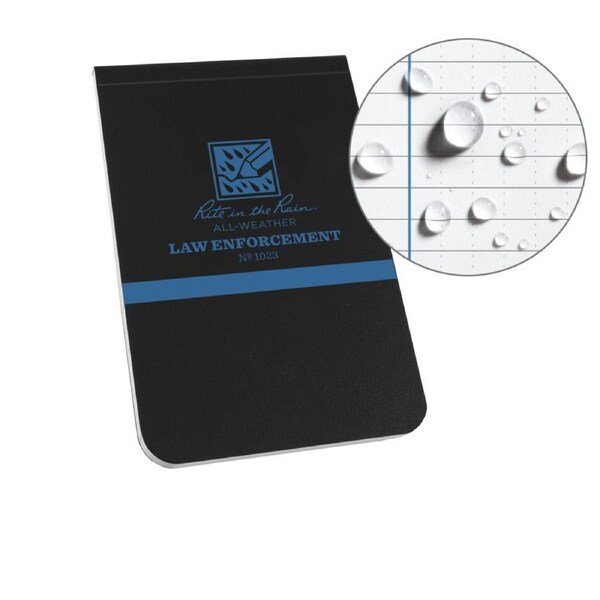 Rite In The Rain Perfect Bound 3 X 5 Thin Blue Line Field Flex Notebook Black