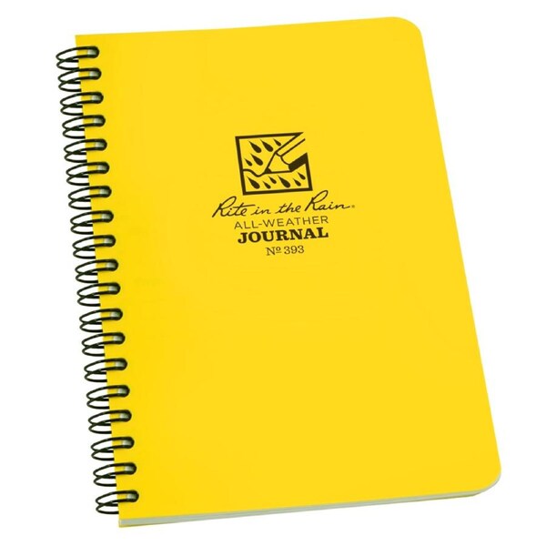Rite In The Rain Side Spiral 4.625 x 7 Polydura Notebook - Journal - Yellow