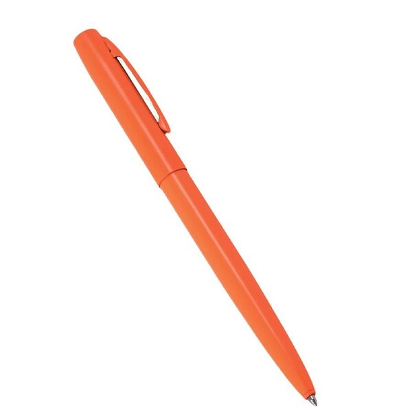 Rite In The Rain All Weather Metal Clicker Pen w/Clip Refillable - Safety Blaze Orange - Black Ink