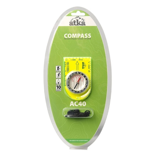 Atka AC40 Baseplate Compass Map Navigation Fluorescent Hiking Orienteering Tool