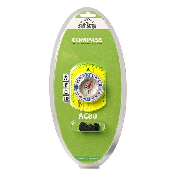 Atka AC80 Baseplate Compass Map Navigation Rotating Bezel Hiking Orienteering Tool