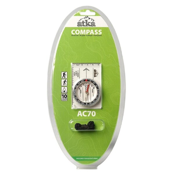 Atka Baseplate Compass Map Navigation Movable Bezel Hiking Orienteering Tool