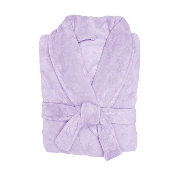 Bambury Womens Microplush Comfy Polyester Bath Robe M/L Lilac/Purple