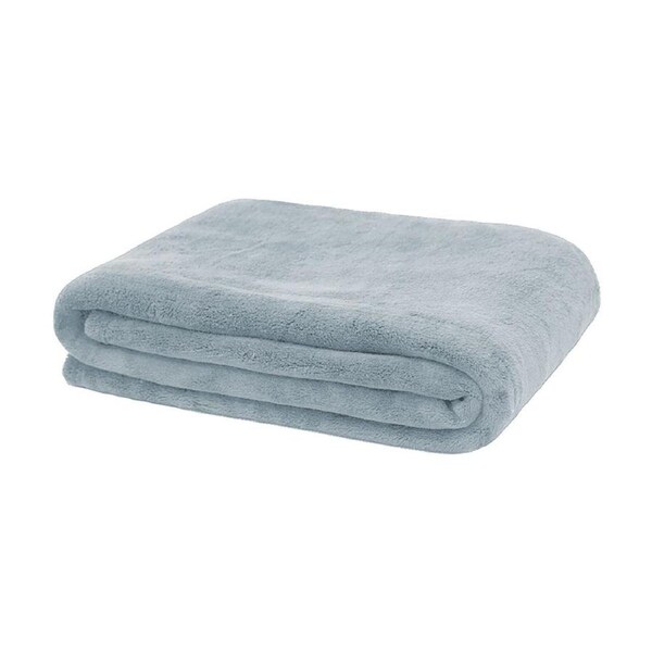 Bambury Large Microplush Comfy Throw Rug/Blanket Steel Blue 170x130cm