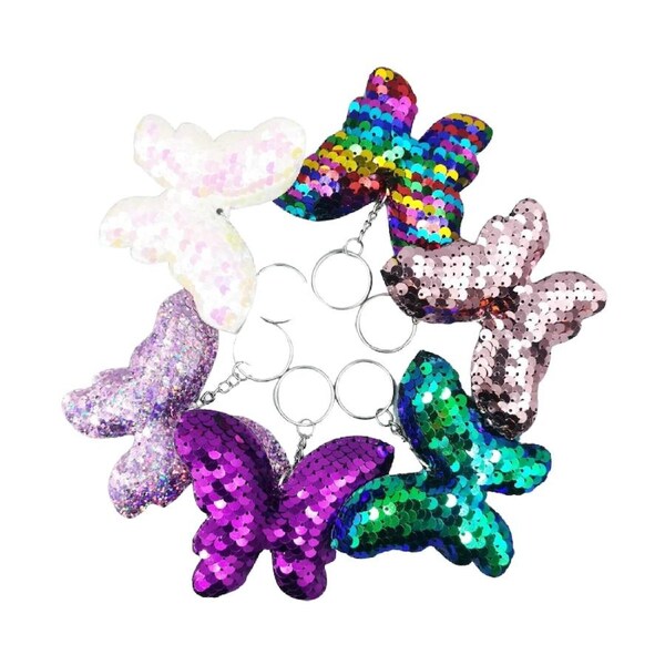 Sequin Butterfly Keychain