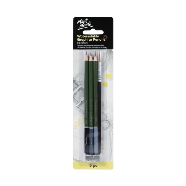 Mont Marte - Watersoluble Graphite Pencils 5 Piece