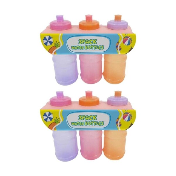 2x 3pc Drink More H2O Kids Water/Drink Bottle Set Multicoloured 550mL