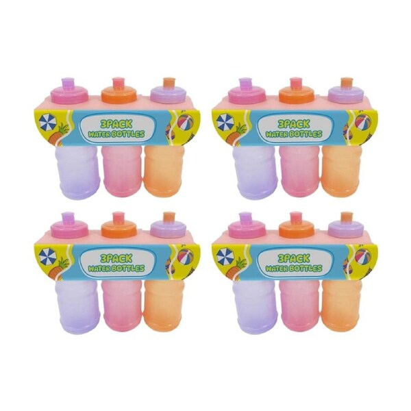 4x 3pc Drink More H2O Kids Water/Drink Bottle Set Multicoloured 550mL