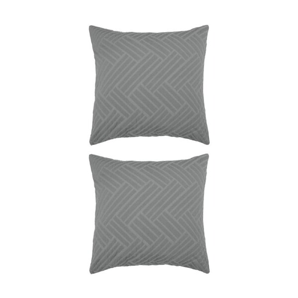 2PK Bambury Panama Jacquard European Pillowcase Steel Home Bedding 65x65cm