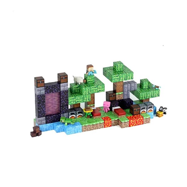 144PC My World Forest Island Magnetic Building Block STEM Educational Toy Set Gift