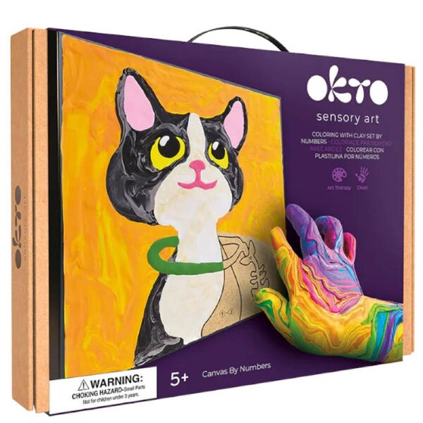 Okto Sensory Art Coloring with Clay Set by Numbers Cat
