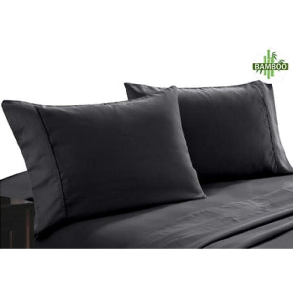 400 thread count bamboo cotton twin pack pillowcase charcoal