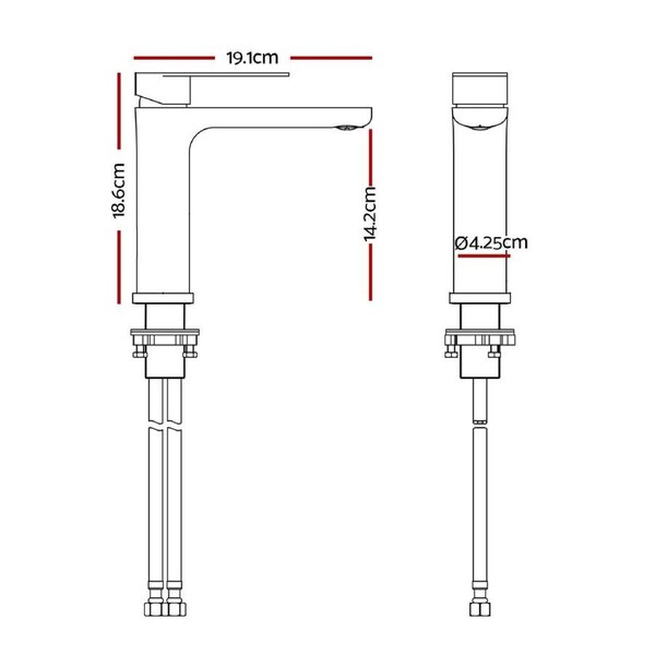 Mixer Tap Brass Basin Faucet 19.1cm Chrome Finish for Laundry Sink 5-Year Warranty