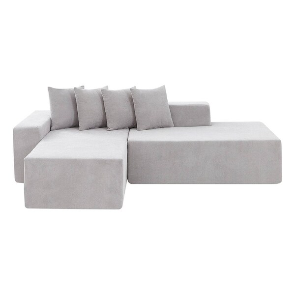 Brosa Linea 4 Seater Compressed Corner Sofa (Grey)