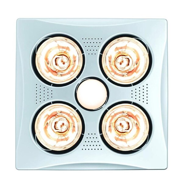 HPM 3 in 1 Exhaust Fan Heat Lamp 4 Heat Lamps LED Light White