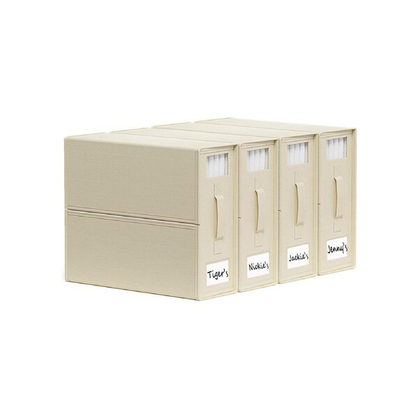 Kitchee Foldable Bed Sheet Storage Box 38x32x12cm Beige - Waterproof, Space-Saving, 4-Pack