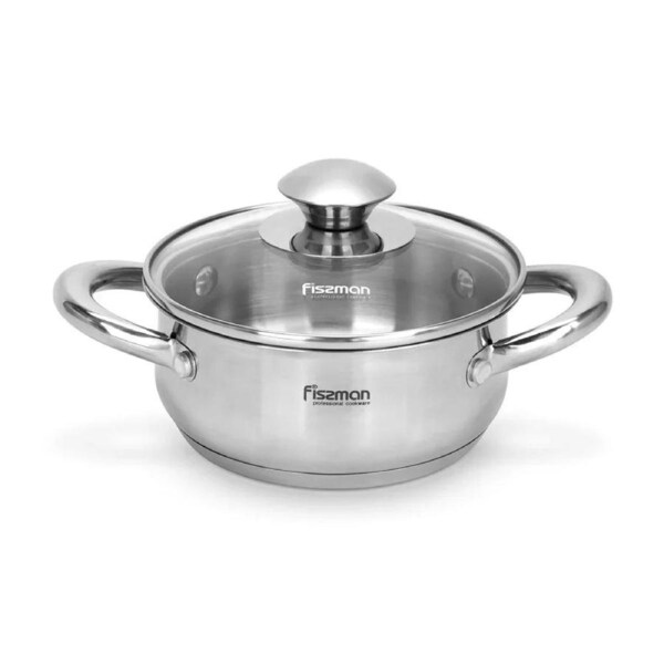 Fissman Mini Cooking Pot with Glass Lid 0.9 LTR - GULLIVER Series