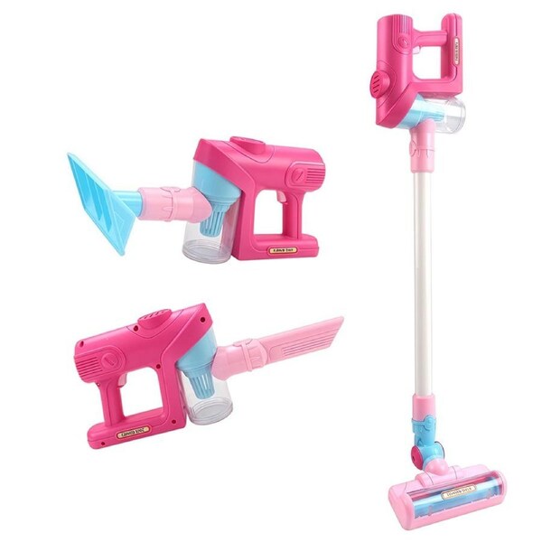 HOLALA Kids Cordless Vacuum Cleaner Set Household Keeping Toys-Pink