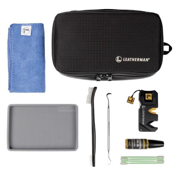 Leatherman Tool Maintenance Kit Cleaning Mat Oil Sharpener Brush Cloth Bag