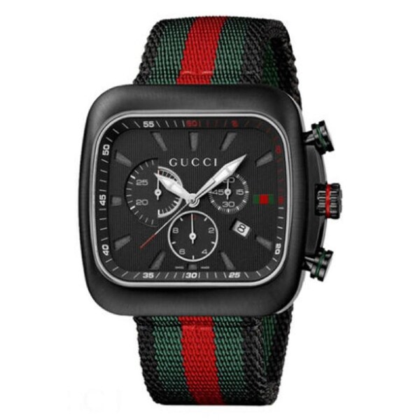 Gucci Coupe 44mm Chronograph Square Black Dial Men Watch YA131202