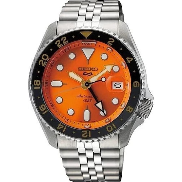 Seiko 5 Sports Automatic GMT Orange Dial 42.5mm SKX Men's Watch SSK005 K1
