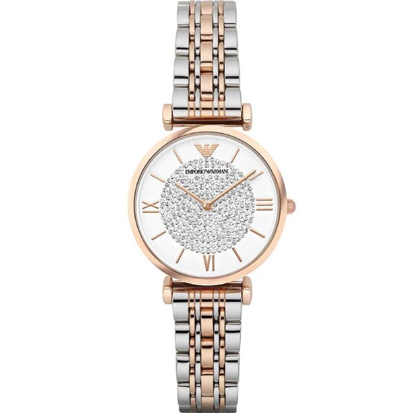 EMPORIO ARMANI 32mm Gianni T-Bar Crystals Steel Women's Watch AR1926