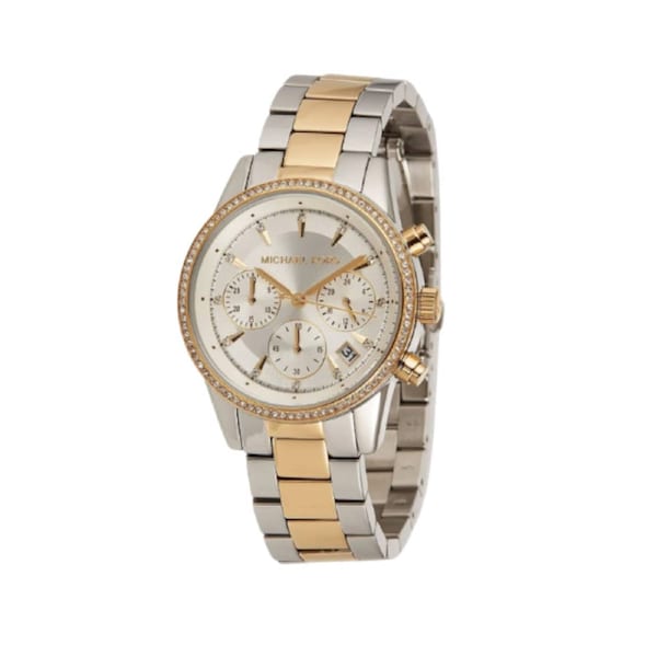 Michael Kors Ritz Chronograph Crystals Gold 37mm Womens Watch MK6474